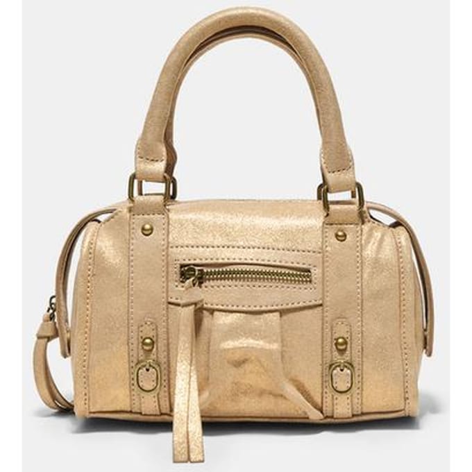 Stradivarius Stoffen bowling schoudertas met rits  Geel OS