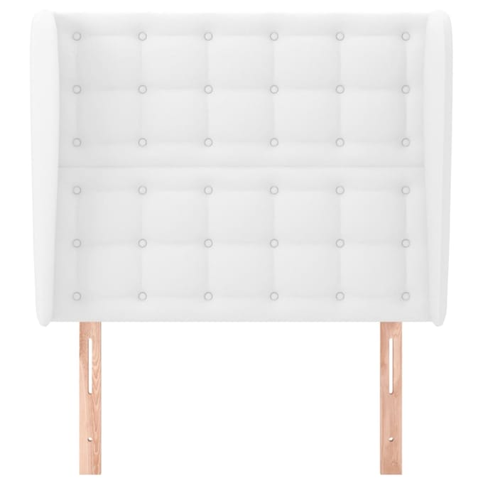vidaXL - Hoofdbord - met - randen - 93x23x118/128 - cm - kunstleer - wit