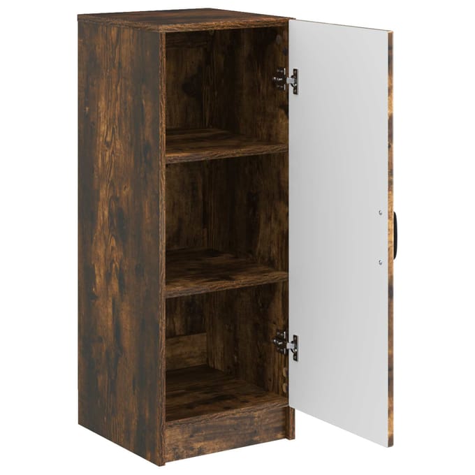 vidaXL - Dressoir - Gerookt - eiken - 33 - x - 34,5 - x - 87 - cm - Bewerkt - hout