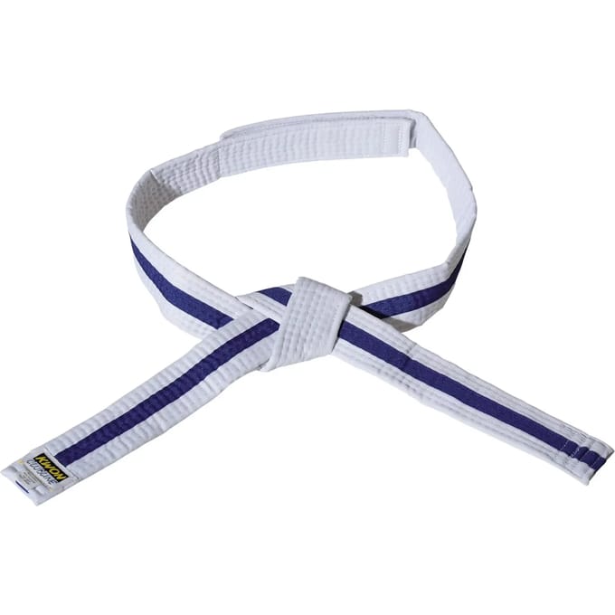 Wit/blauw/wit klittenband riem budō kind Kwon