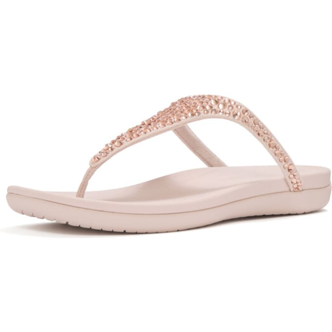 FitFlop Solay Mixed-Crystal Toe-Post Sandals Dames Sandalen - Nude Rose