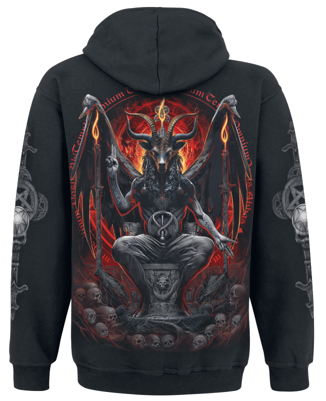 Spiral Trui met capuchon - Baphomet - S tot XL - voor Mannen - zwart
