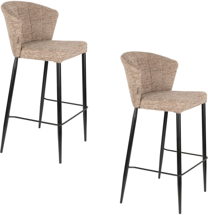 Dutchbone Georgia Barkrukken rugleuning 73 cm Bruin - Set van 2