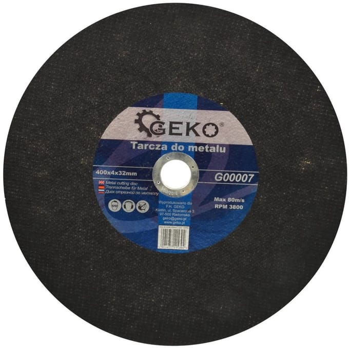 GEKO Metaalschijf - Snelle snede - Aluminiumoxide - 400 mm - 4 mm dik - 32 mm gat - 5 stuks