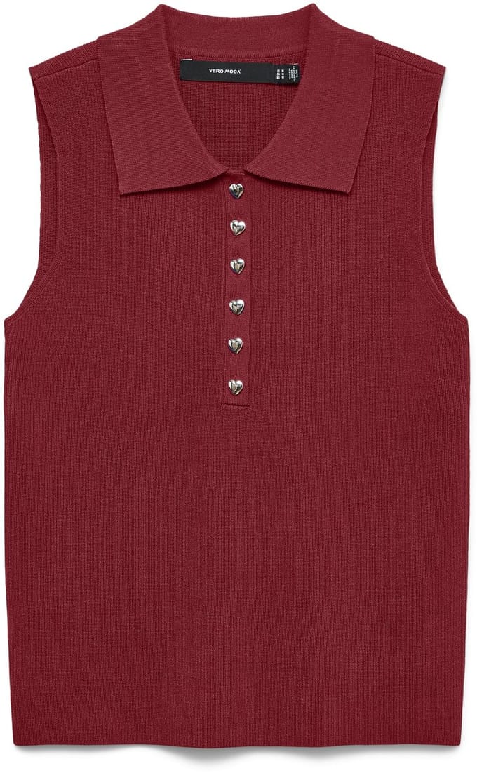Vero Moda Top Vmrally Sl Poloneck Pullover 10346484 Biking Red Dames Maat - L
