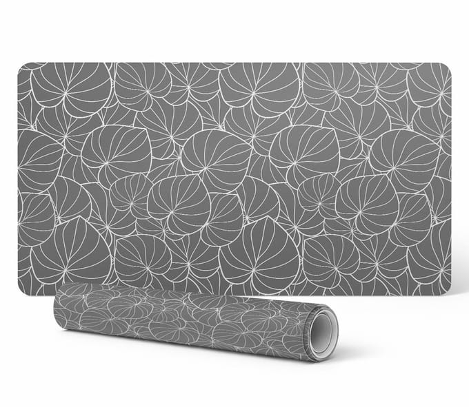 Decoratieve bureauonderlegger voor werk en studie, abstracte bladeren, 90x45 cm