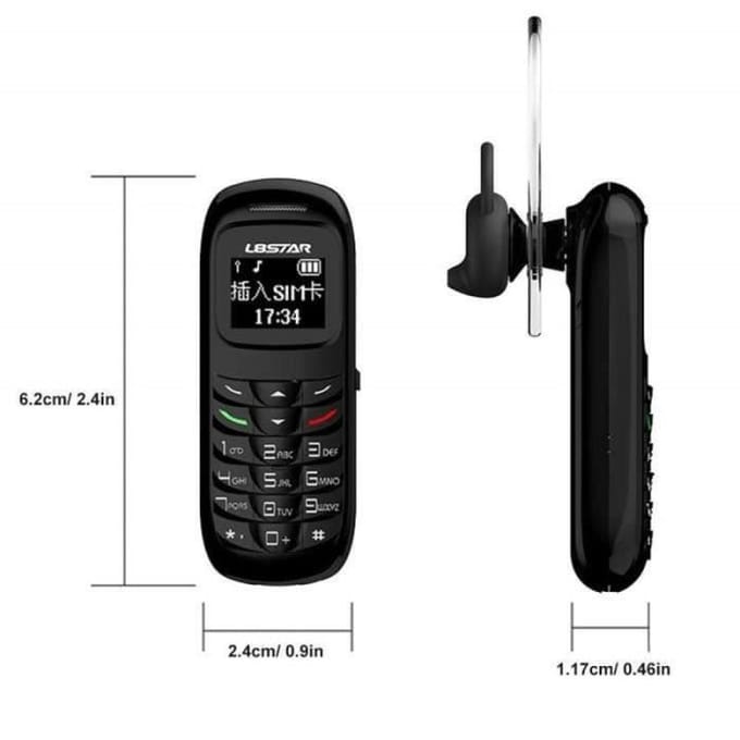 L8STAR BM70 Mini téléphone Mobile - Magic Voice Dialer Casque sans Fil Bluetooth Mini téléphone Mobile (Noir, Nouvelle Version 2018)