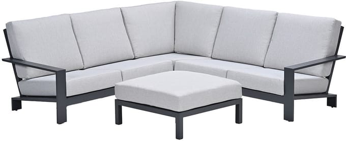 Lincoln aluminium loungeset - carbon black - valley sand