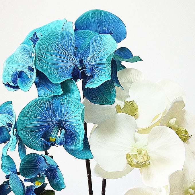 Orchidée Artificielle 10 Têtes Phalaenopsis Fleur de Simulation Fleur Artificielle Fait Main DIY pour la Maison Centres de Table de Centre Commercial Type 2