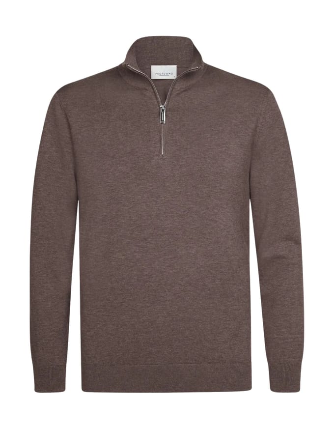 Profuomo Half Zip Pullovers Aubergine Ppxj30002