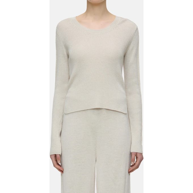 Closed Scoop Neck Longsleeve Knits Sabbia Beige Taglia: M | Maglioni a maglia Outlet | Donna | Marrone
