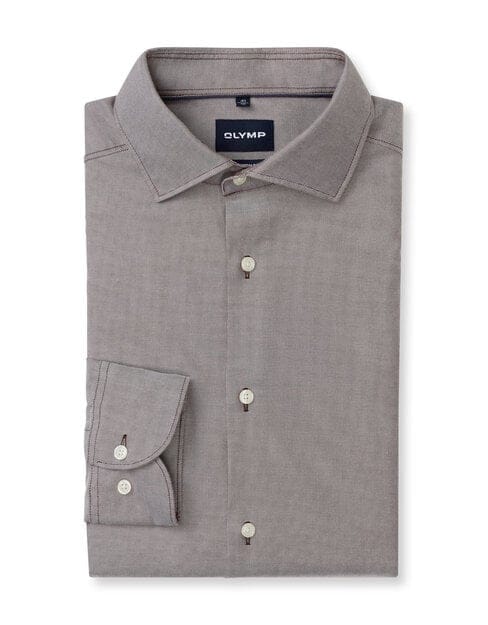 OLYMP Smart Business Overhemd, Modern Fit, Royal Kent, Bruin