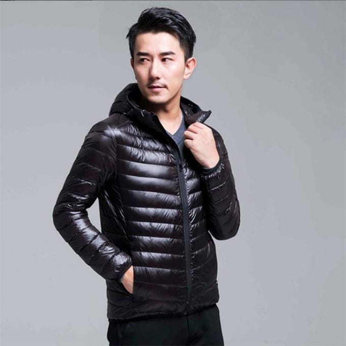 Doudoune d'hiver à capuche pour homme, grande taille, tendance, chaude M noir