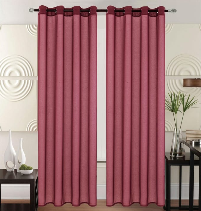 Kant en Klaar Vitrage Gordijn - Met Ringen - 140x240 cm - Bordeaux