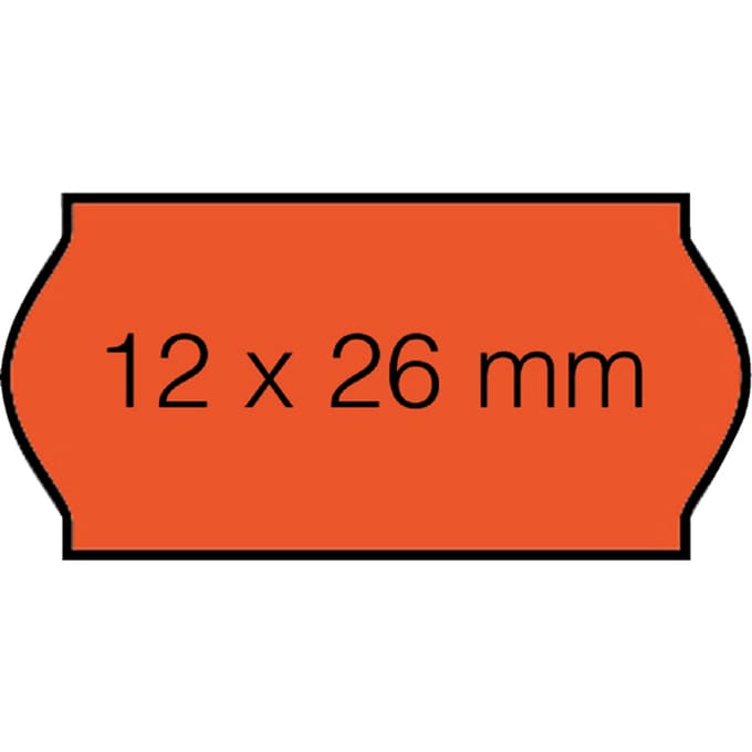 Prijsetiket 12x26mm Open-Data C6 permanent fluor rood 1500 stuks