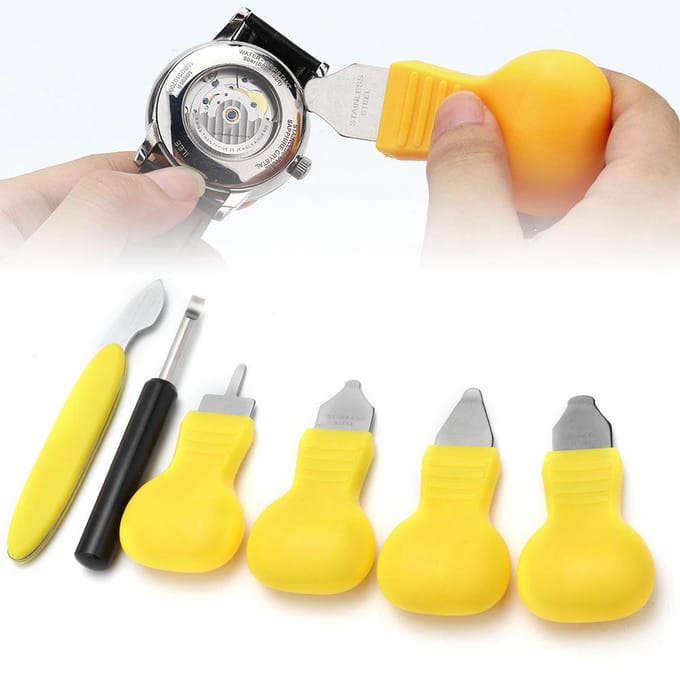 7 stuks Horloge Mes Achterdeksel Wrikker Kastopener Set Horlogemaker Reparatiegereedschap white