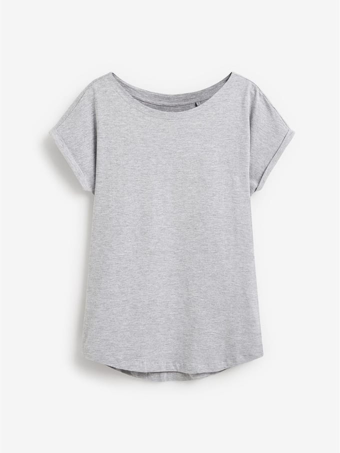 Next - Dames - T-shirt met kapmouwtjes - Grijs
