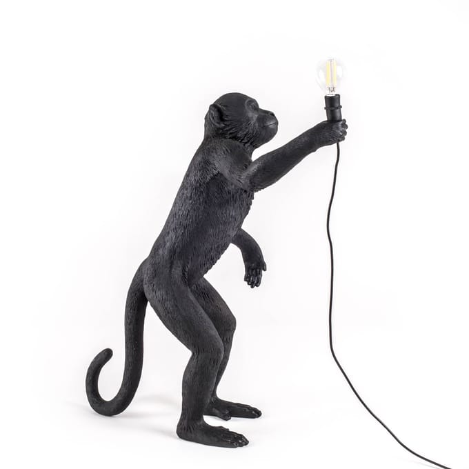 SELETTI LED decoratie-terraslamp Monkey Lamp staand black