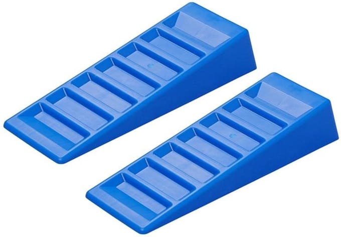 ProPlus - 2-delige Caravan nivelleerset 75 mm kunststof blauw