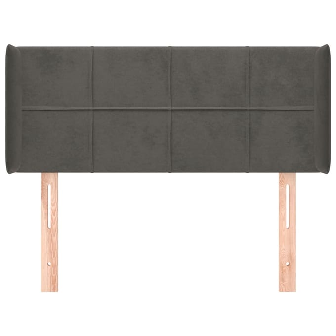 vidaXL - Hoofdbord - met - randen - 103x16x78/88 - cm - fluweel - donkergrijs
