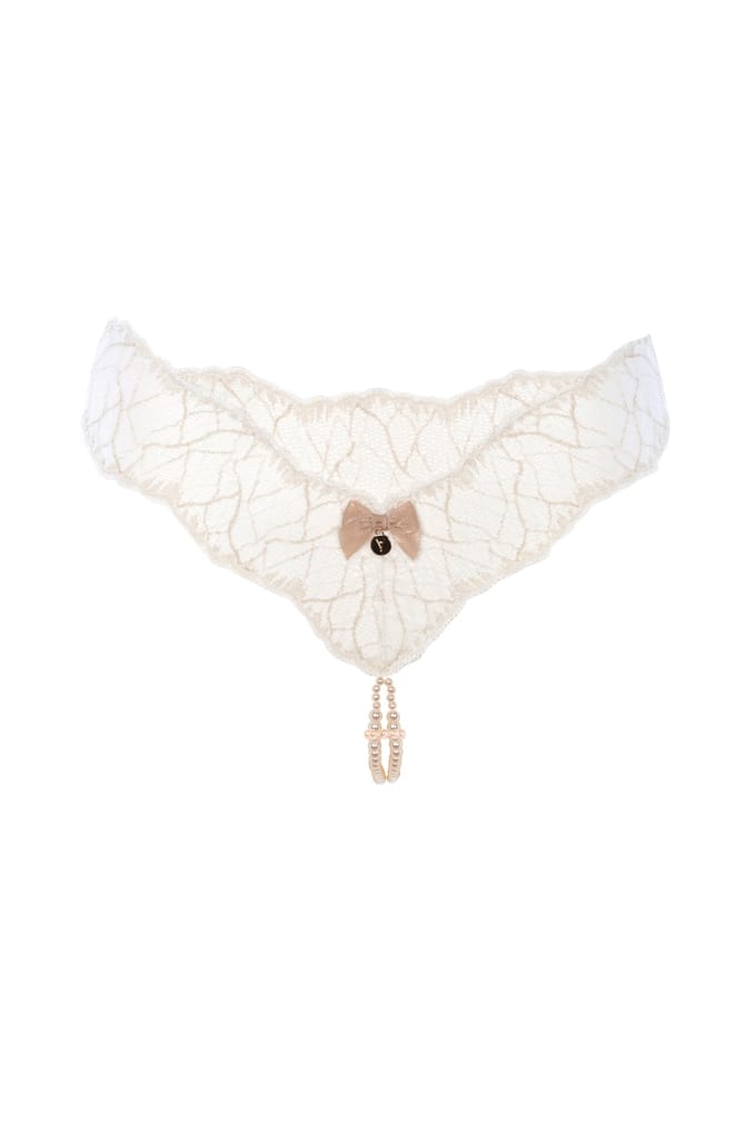 Bracli - Sydney Doppelter Perlenstring Elfenbein - Luxus-Dessous Größe M