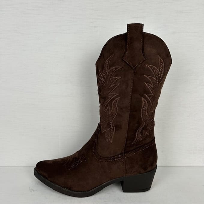 Suèdine cowboylaars met stiksel bruin Bruin / 36