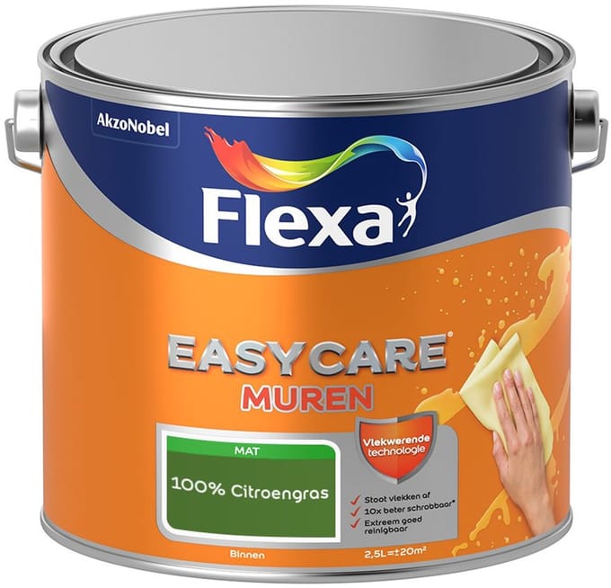 Flexa - Easycare Muren - 100% Citroengras - Mengverf - 2,5 L