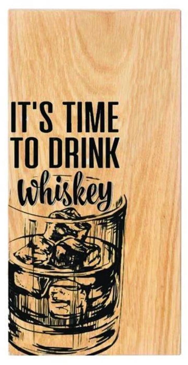 Serveerplank IT'S TIME TO DRINK WHISKEY - 30x15 - Schots Eikenhout - Scottish Made