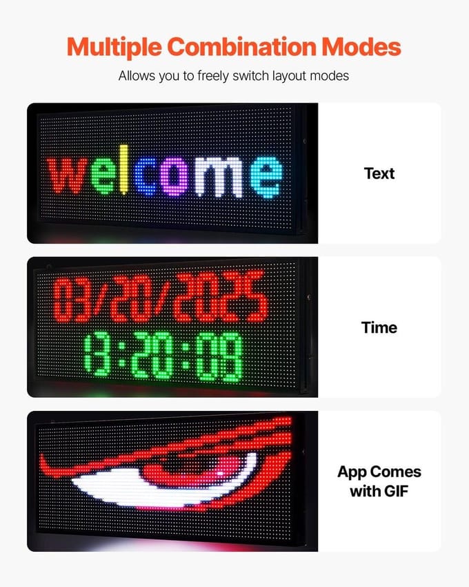 40x14 inch Programmeerbaar LED-bord Scrolling Displaybord P10 Full-color