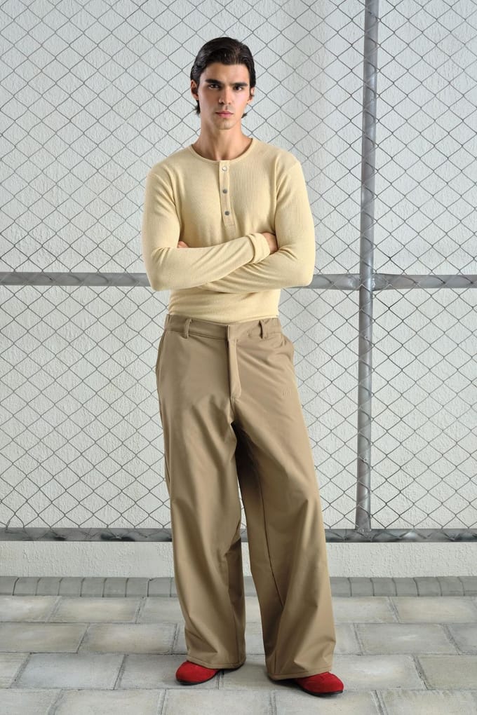 Wijde Pantalon van Gabardine met Zak