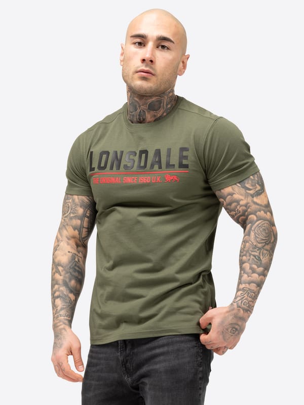 Lonsdale London T-shirt - CRANTOCK - XL - voor Mannen - olijf