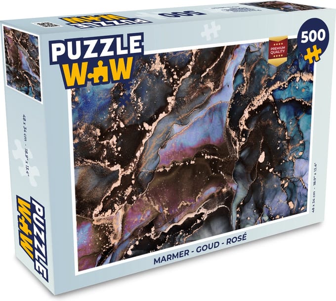 Puzzel Marmer - Goud - Rosé - Legpuzzel - Puzzel 500 stukjes