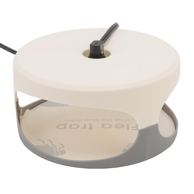 Piège à puces à dôme collant avec 2 disques de colle et ampoules pour intérieur et extérieur, prise américaine white