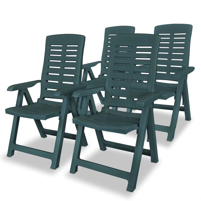 vidaXL - Verstelbare - klapstoelen, - 4 - stuks, - groen - plastic