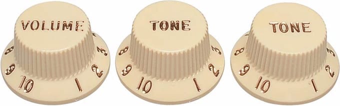Fender 991369000 Strat-knoppen voor CTS-as, 1V + 2T, verouderd