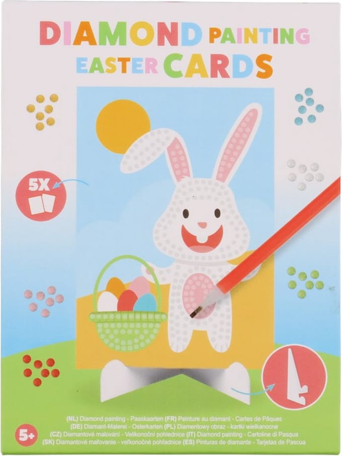 Diamond Painting paasdagen 5 kaarten klein 10.5 cm x 15 cm / easter cards