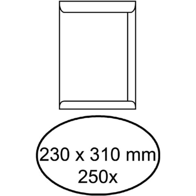 Envelop akte iezzy 230x310mm zelfklevend 100gr wit 250 stuks