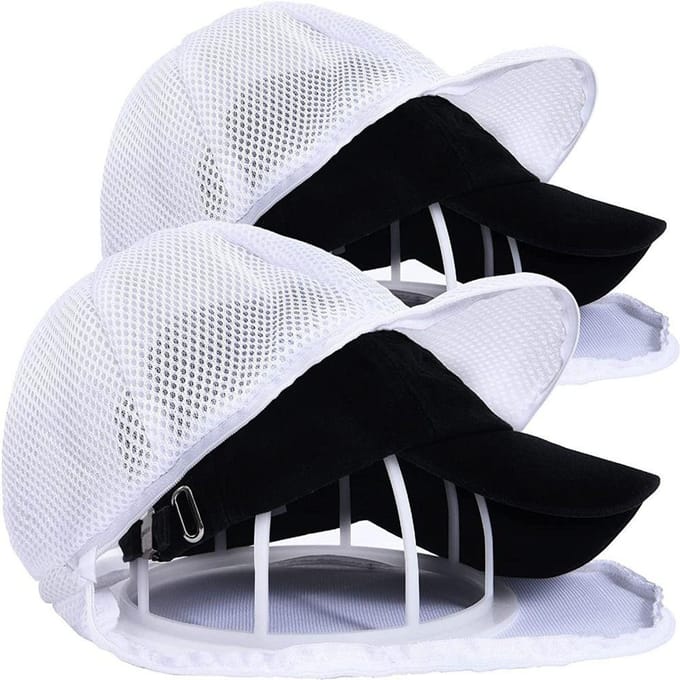 Wasmachine Polyester Hoed Wasbeschermer Baseballpet Wasmachine Wasmandjes Baseballpet Wasmachine Wasmand voor Hoeden 1pcs wit