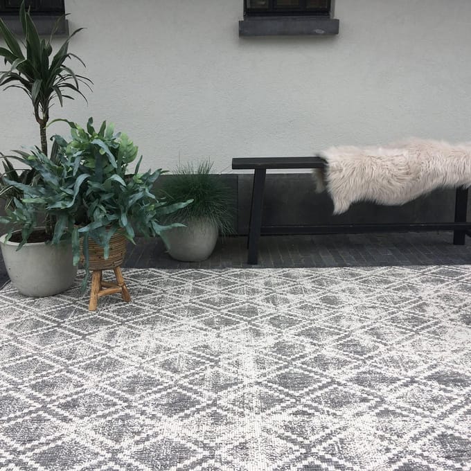 Buiten vloerkleed Frost - Grijs/Wit - dubbelzijdig - EVA Interior - 200 x 290 cm - (L)