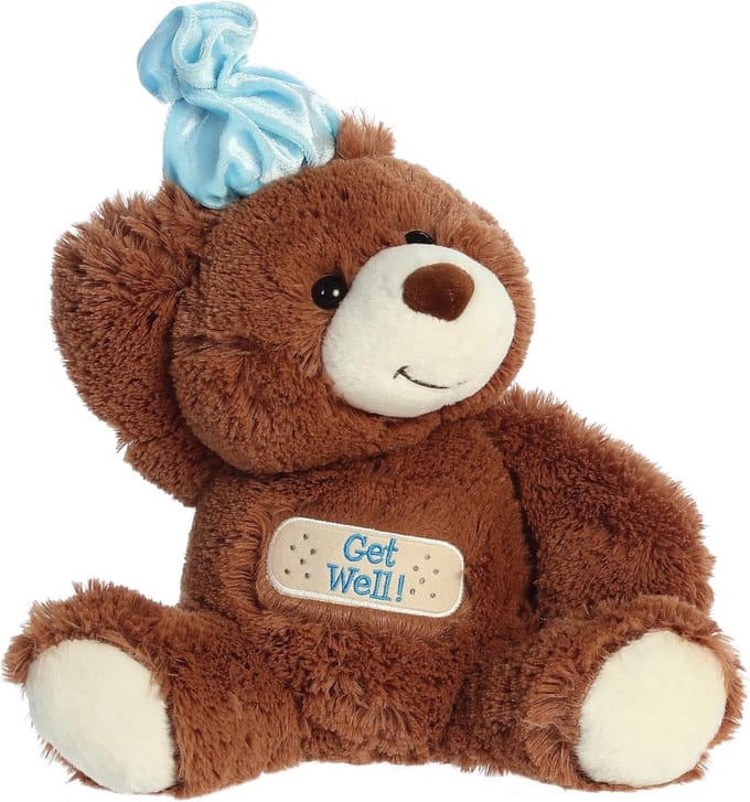 Aurora 1705 Get Well Bear World Plush Toy, Chocolate