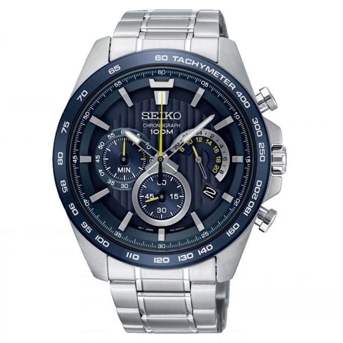 Seiko Casual Chronographs Staal Blauw 44mm | SSB301P1