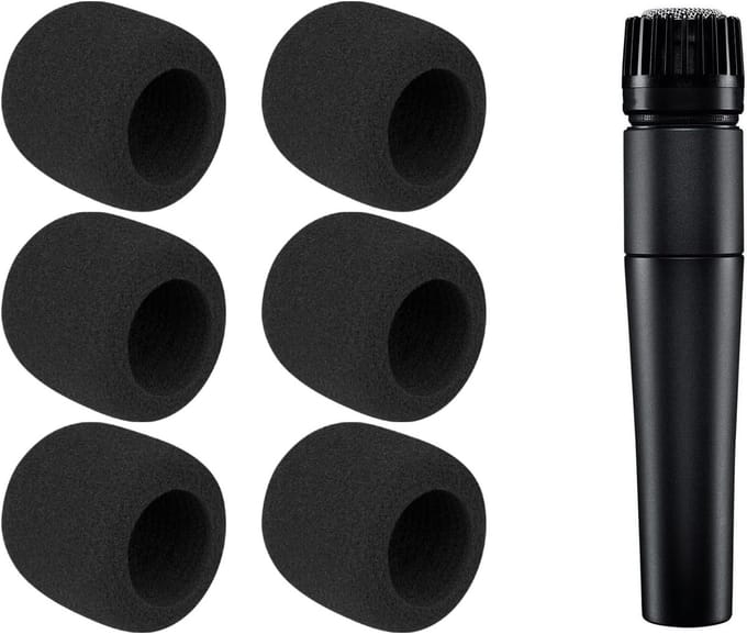 6 Stuks Popfilter voor Microfoons, Geschikt voor Shure SM57, Geluiddemping en Bescherming tegen Windruis