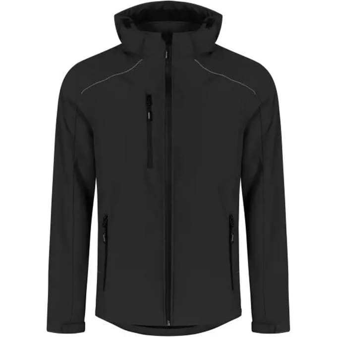 Men's Softshell Outdoorjas met afneembare capuchon Black - S