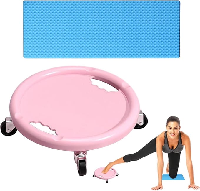 Buikoefeningswiel - Core trainer - Thuis trainen - 360 graden stil - 28x28cm - Roze