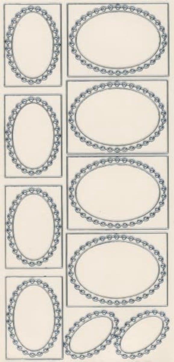 Frame stickers lied van lier goud ovaal (per 3 stuk)