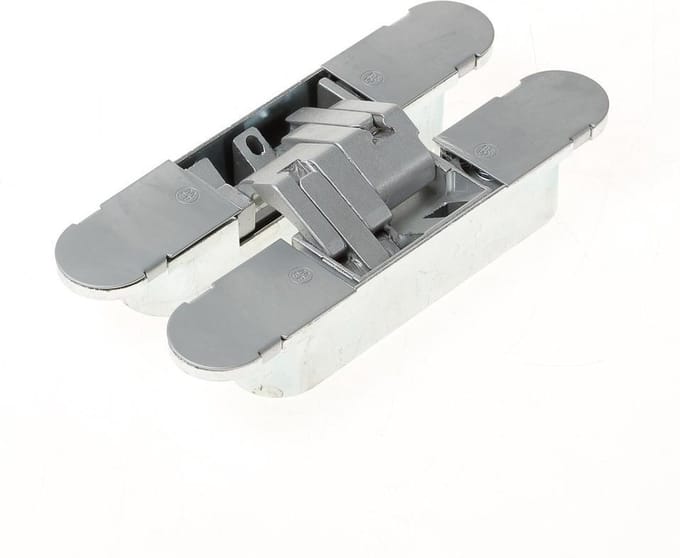 Onzichtbaar scharnier, 3D, type Hide 134-60, afmeting 134x24x21mm, kleur mat chroom