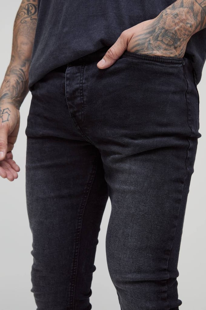 Tall Skinny Stretch Jeans | Washed Black | Size 56