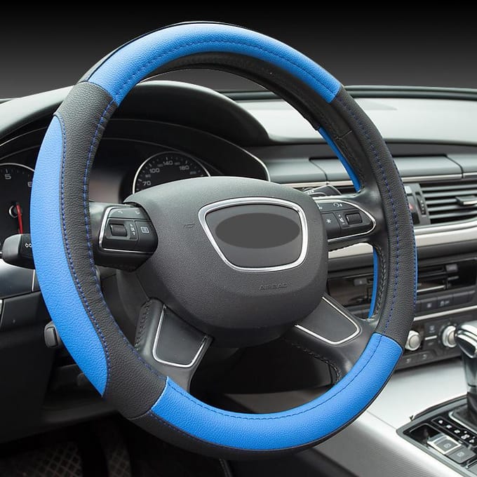 Housse de volant de voiture de luxe élégante – Tendance, sans odeur, confort toutes saisons 38 cm blanc
