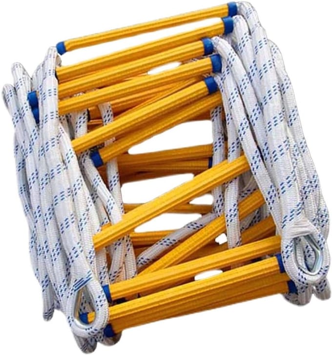 Noodveiligheidsladder - Ontsnappingsladder - Veilige Ontsnapping - Sterke Hars Nylon - 3 Meter - Geel