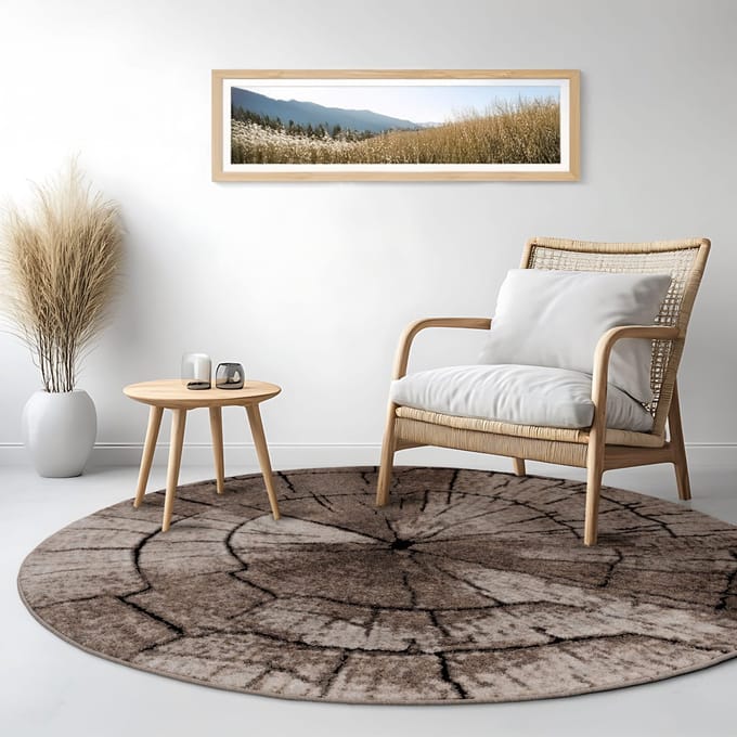 Tapijt Rodessa beige 80 cm rond